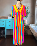 Colorful Striped Wide Leg Jumpsuit