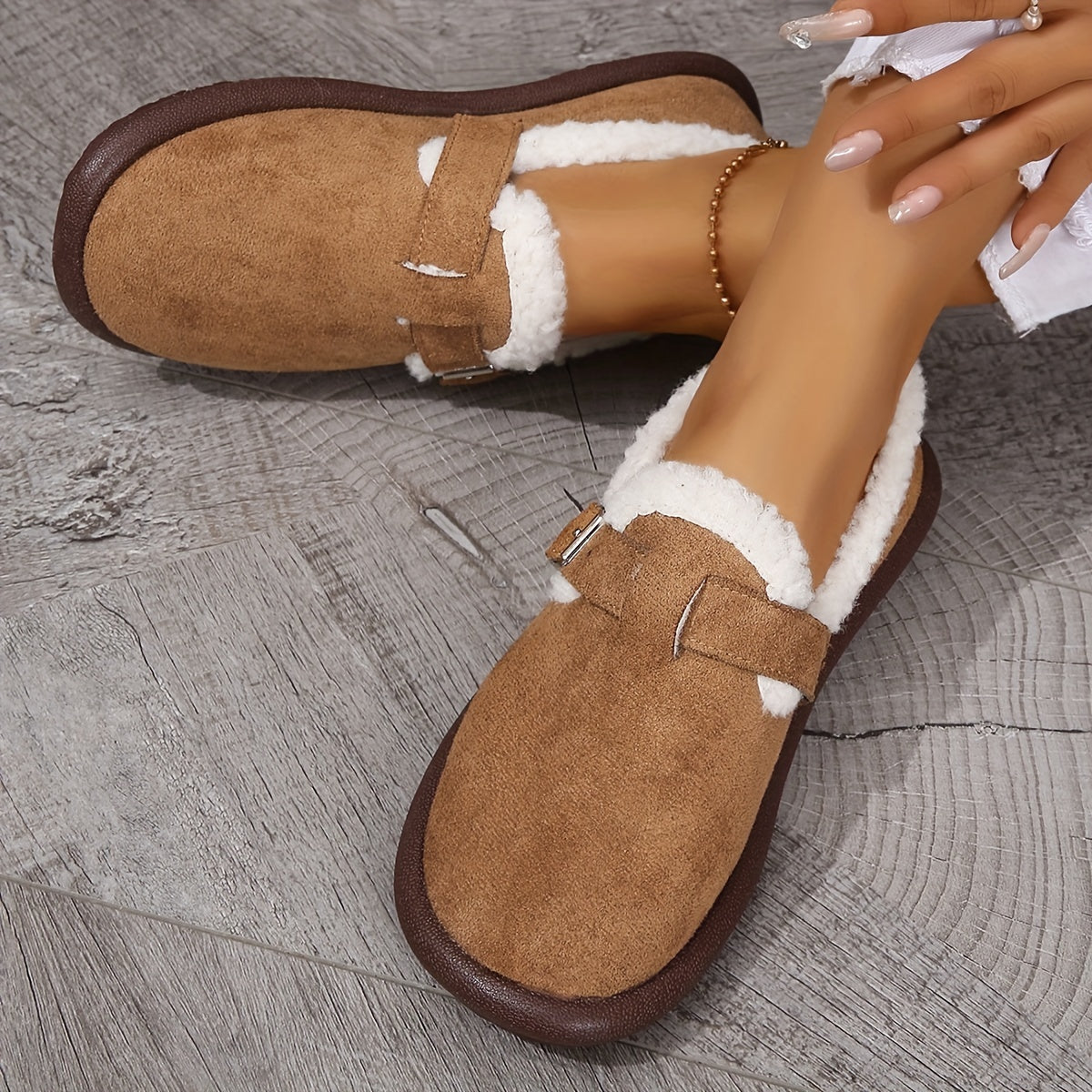 🔥Last day 49% OFF - Women's Plush Round Toe Slip-On Flats