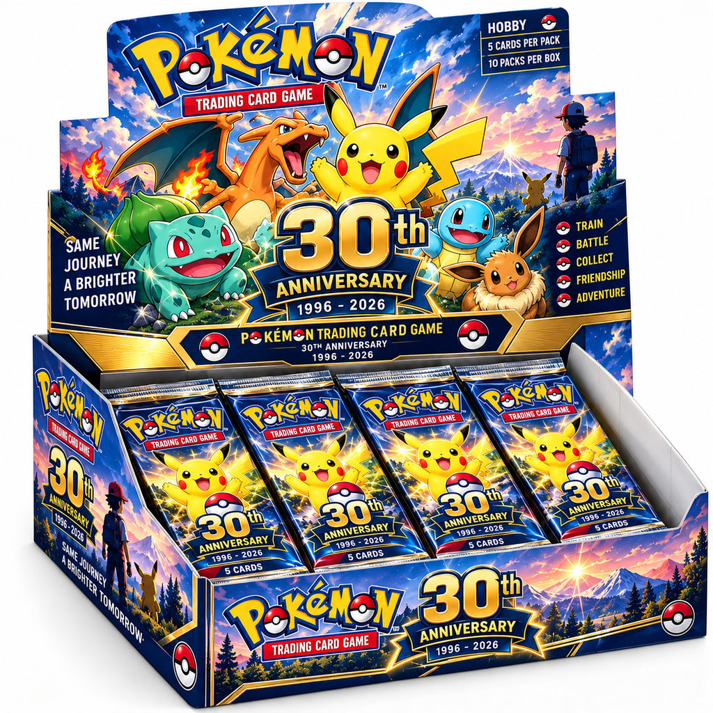 ⚡ Pokémon 30th Anniversary Trading Card Booster Box – 1996–2026 Collector's Edition