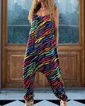 Colorful Wave Striped Jumpsuit