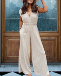 Holiday Stripe V-Neck Jumpsuit