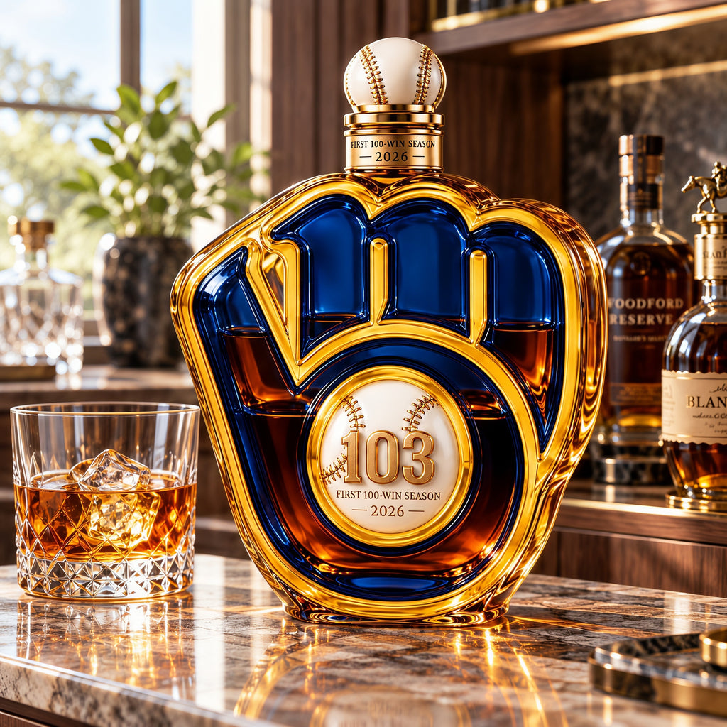 This Is My Crew! Brewers First 100-Win Season Commemorative Whiskey Bottle