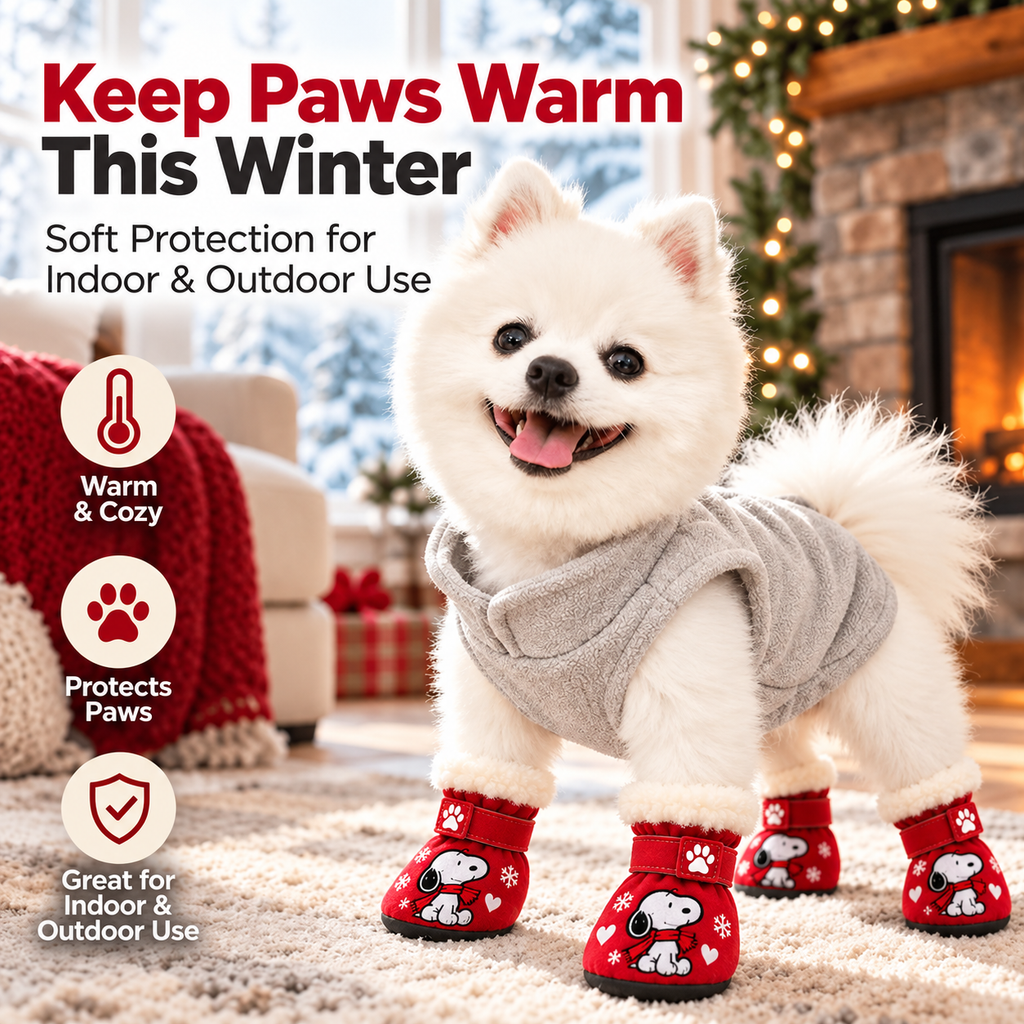 SNPY & Soft Velvet Dog Booties – Warm, Non-Slip Paw Covers for Small Dogs