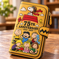 Peanuts 75th Anniversary Snoopy & Friends Large Capacity Leather Wallet