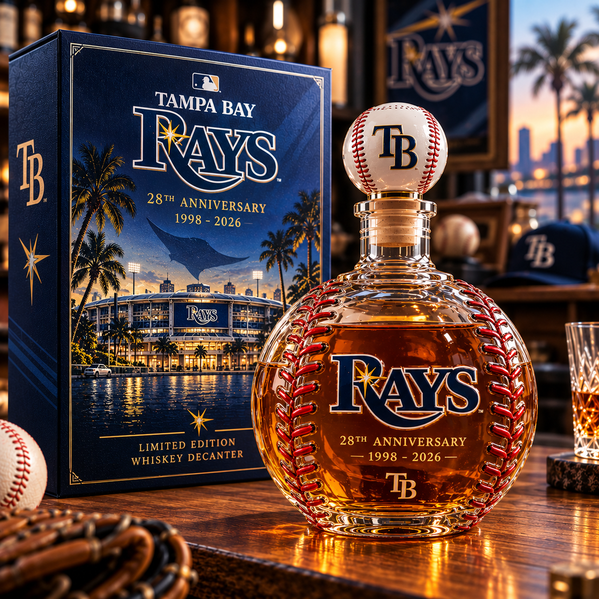 3D Baseball Whiskey Decanter with Collector's Gift Box