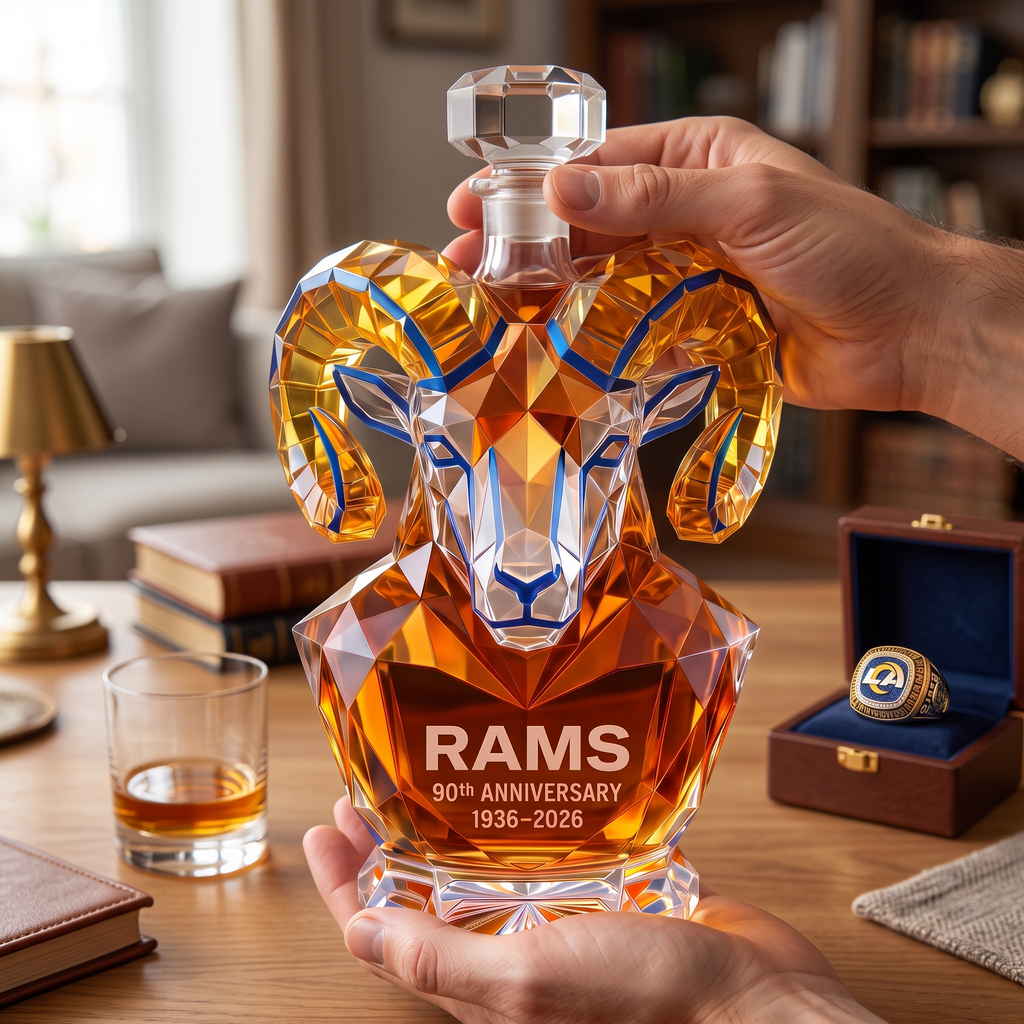 Los Angeles Rams 90th Anniversary Sculpted Collector's Decanter