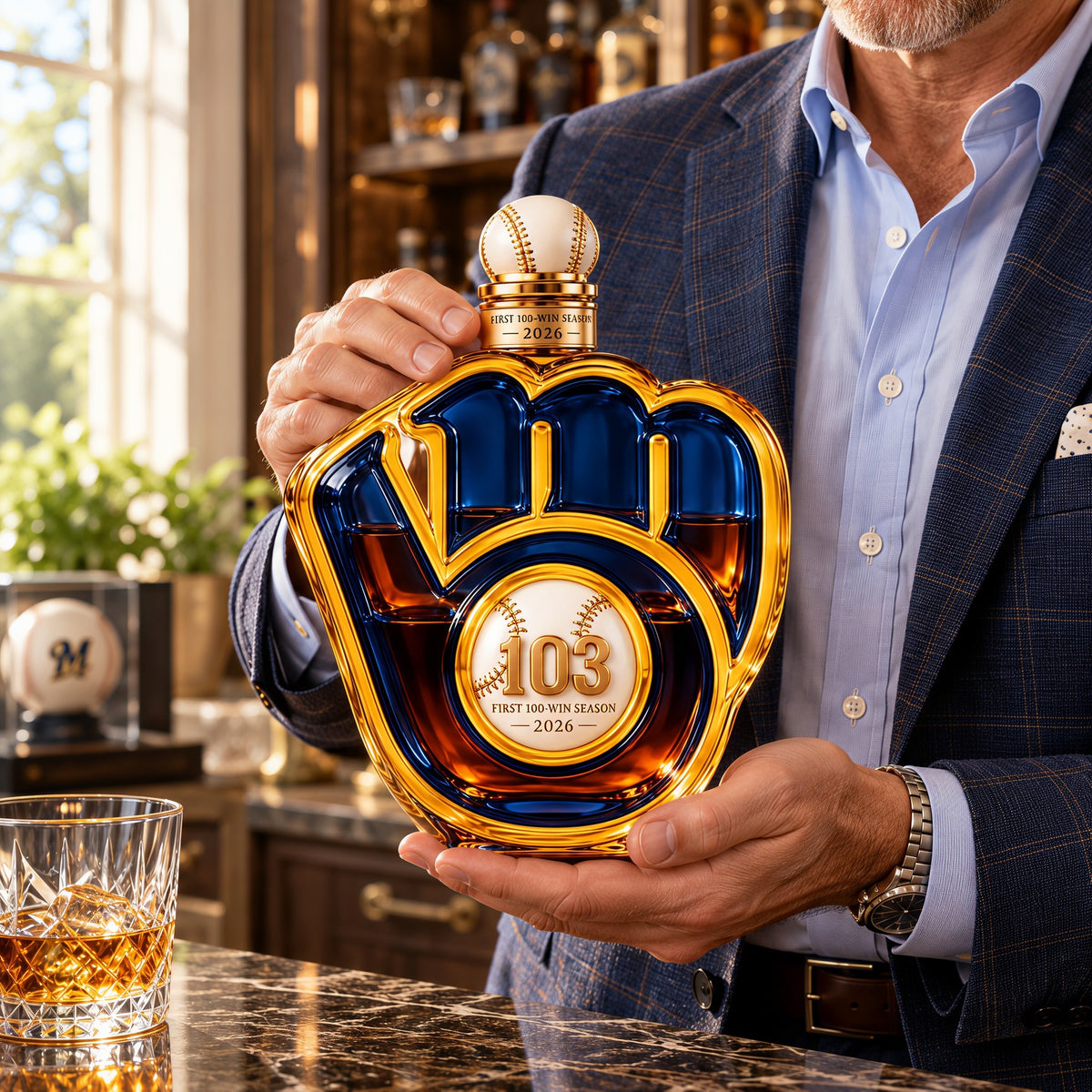 This Is My Crew! Brewers First 100-Win Season Commemorative Whiskey Bottle