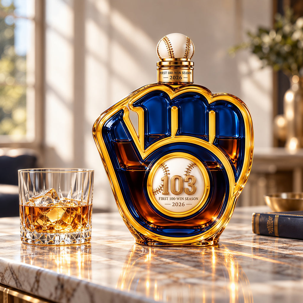 This Is My Crew! Brewers First 100-Win Season Commemorative Whiskey Bottle