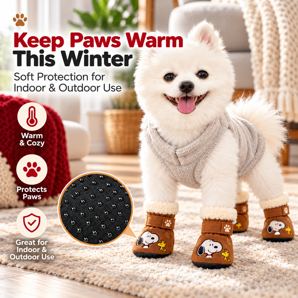 SNPY & Soft Velvet Dog Booties – Warm, Non-Slip Paw Covers for Small Dogs